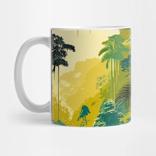 Tropical Jungle Majesty: Vibrant Rainforest Illustration Mug